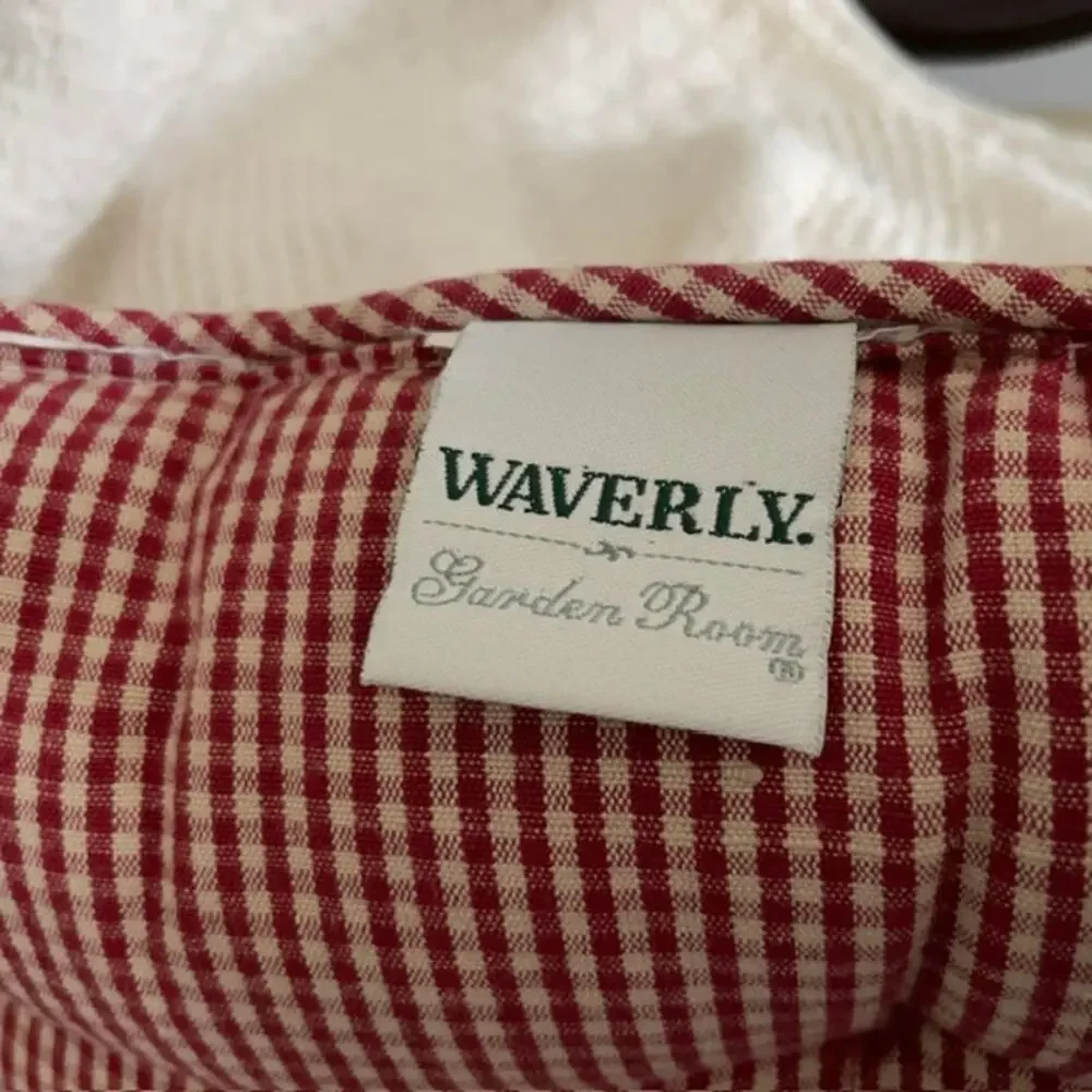 Waverly Red Gingham Lumbar Pillow Cottage Farmhouse Primitive Decor
